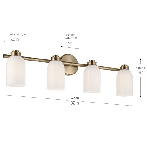 Image of Kichler Shae 4-Light Bathroom Vanity Light, Champagne Bronze