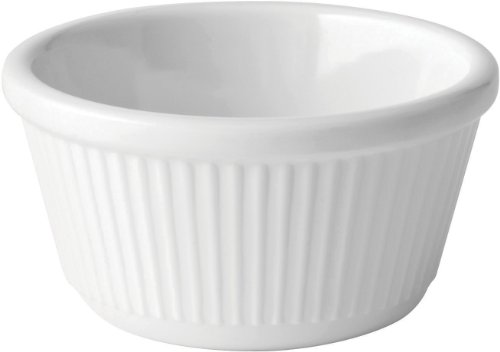 Melamine Tableware - Fluted Ramekin 4oz (12cl) (Box of 12) - ideal for schools, care homes and parties, virtually unbreakable!