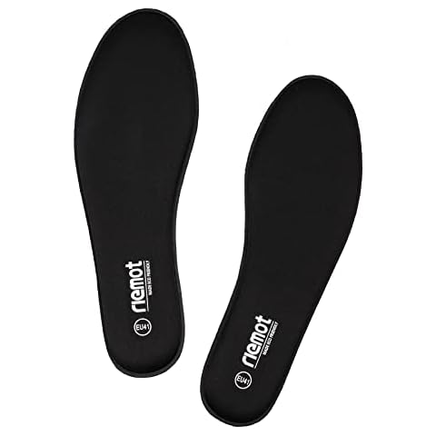 riemot Memory Foam Insoles for Womens and Mens, Comfort Cushioning Support Pads, Men Black UK 12/EU 46 Cover