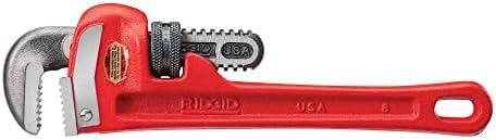 RIDGID 31005 Model 8 Heavy-Duty Straight Pipe Wrench, 8-inch Plumbing Wrench