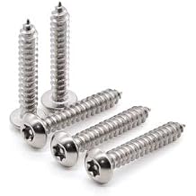 Glvaner M6 x 16mm 50 pcs Button Head Torx Security Sheet Metal Screws, 304 Stainless Steel 18-8 Tamper Resistant Self Tapping Screws, Anti-Theft Tamper Proof Wood Screws with Bit T30