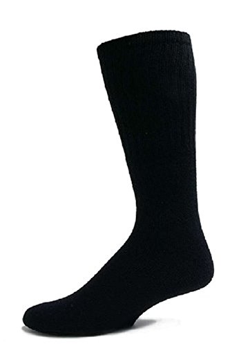 davido Mens socks tube 24" long made in Italy 100% cotton white or black 4 pairs (10-13, black)2