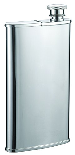 Visol Edian Stainless Steel 4-Ounce Hip Flask with Built-In Cigar Holder