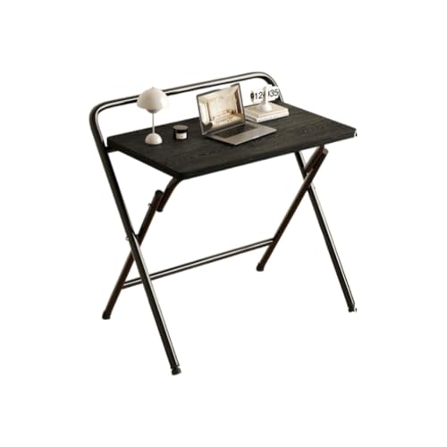 Vifpy折りたたみ式デスク。省スペース、持ち運び可能、組み立て不要。安定性と防湿性を備え、耐久性に優れています。リビングルーム、書斎、寝室に最適です。 (ブラック+ブラックの棚,60*40*72cm)