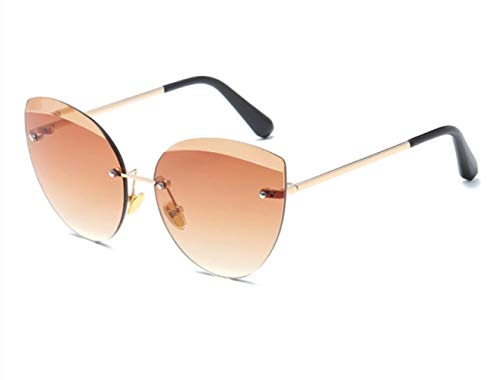 Lunettes de soleil sans cadre Miwaimao œil de chat rétro rose pour femme