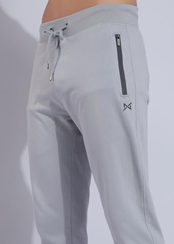 Image of Force NXT Men's Super Combed Cotton Rich French Terry Fabric Solid Joggers | Active Joggers for Men | Comfortable Waistband with Zipper Pocket for Daily Workout