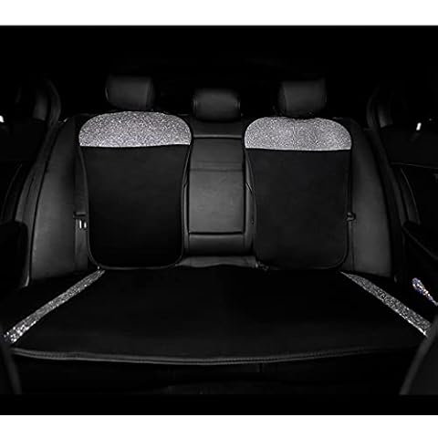 dayutech Universal Bling Back Seat Cover Cushion Rear Bench Set Mat Pad with Crystal Rhinestones for Women Girls Baby Pet Dog White Diamonds (Rear Back seat -White) Cover