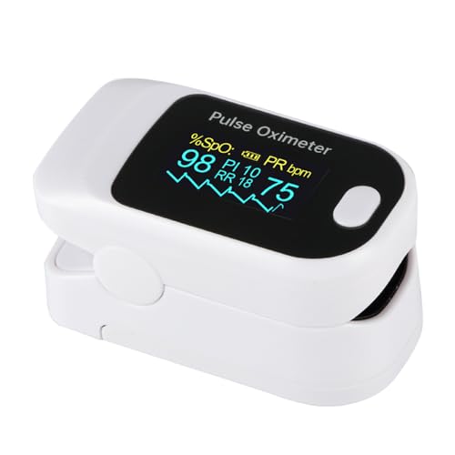 Pulsoximeter, Messung von Sauerstoffsättigung (SpO2) und Herzfrequenz (Puls), Fingeroximeter mit Farbdisplay, schmerzfreie Anwendung am Finger