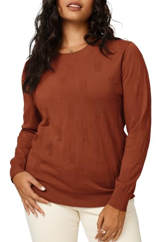 Image of Arach&Cloz Women's Soft Knit Sweater Fall Dressy Casual Pullover Tops