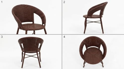 Image of Grand Living 2-Piece Outdoor Wicker Patio Chair Weather-Resistant Chairs Rattan for Terrace, Lawn & Garden, Balcony (Brown, 2 Chair)