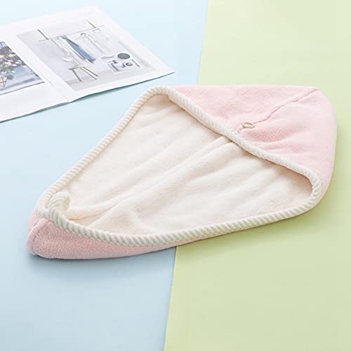 Bothyi Toalha de cabelo de microfibra toalha de cabelo com botão, touca de chuveiro, touca de banho