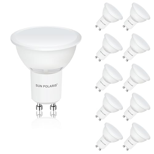 SUN POLARIS GU10 LED Bulbs, Warm White 2700K, 4W 320lm, 25W Halogen Spotlight Bulb Equivalent, Energy Saving Spot Lightbulbs, 100° Wide Beam, Non-dimmable, Pack of 10