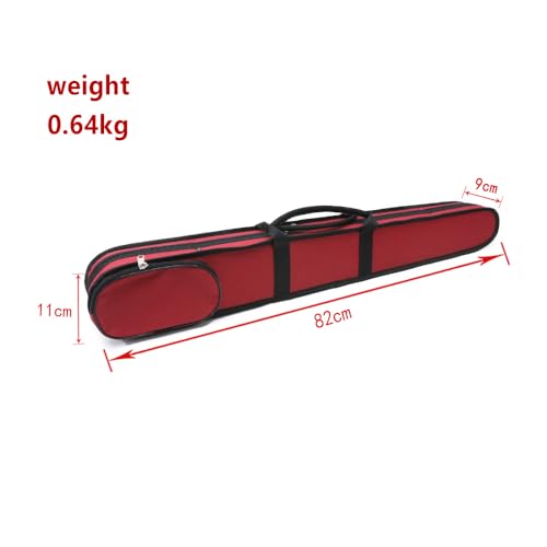 WUQIMUSC Upright Double Bass Bow Case for 2 pcs German/French Style Bow Lightweight Sturdy bass bow case with shoulder strap (Red)
