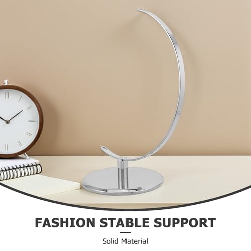 Support de Globe Terrestre Rotatif Argenté en Métal Angoily 30 Cm - 4