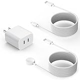 Fast Charger for Apple Watch Charger,iPhone Dual Port Wall Charging Block with 6.6FT Magnetic Wireless Cable for iWatch Charger,USB C to Lightning Cable for iWatch Series 11/10/9/8/7/6/SE2/5/iPhone 14