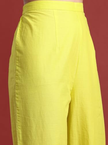 Image of INDO ERA Women's Pure Cotton Printed Straight Kurta & Pant With Dupatta Set
