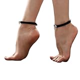 XANHOY Verstellbarer Leder-Knöchelriemen mit weichem Innenfutter, Fußkettchen, Charm-Kette, geeignet für Komfort und Retro-moderne Stile