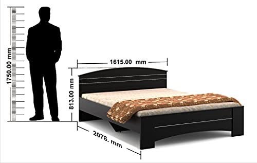 Image of Spacewood Maxima Bed | Queen Size (78 X 60) Engineered Wood Bed with Modified Understructure | 3 Year Warranty | Modern Design | Natural Wenge