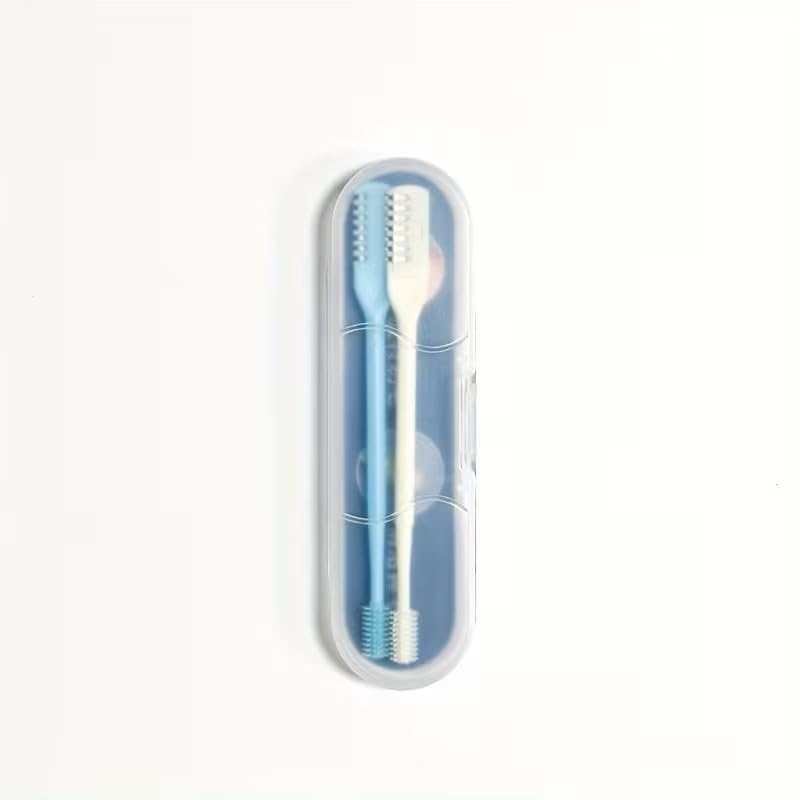 2pcs Handheld Nose Hair Trimmer with Storage Box 360 Rotating Portable Manual Nose Hair Removal Kit for Men