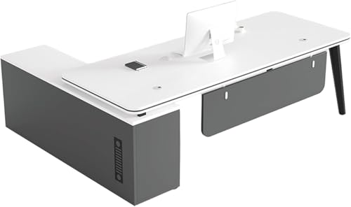 LumoLight�@�l�l���� �В��f�X�N l�^ �� ���� 120/140/160/180cm �����f�X�N ���E�ɕt���ւ��\��120cm�T�C�h�L���r�l�b�g�t�� �ۂ݂�тт��p 2�̃P�[�u���� ������ ���t�������o�� ����40cm�v���C�o�V�[�p�l�� �v���C