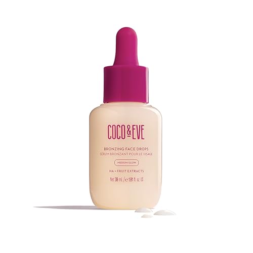 Coco & Eve Self Tanning Drops (Medium) - Customizable Gradual Face Tanner, Hydrating Bronzing Drops with Hyaluronic Acid for a Natural, Glowing Sunless Tan, Vegan, Cruelty Free | 1 Fl Oz