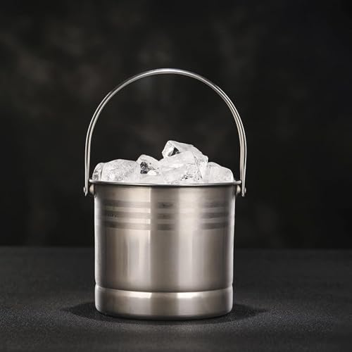 Cubitera de acero inoxidable con mango portátil que mantiene el hielo perfecto más tiempo 6