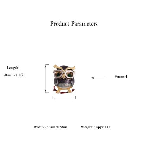Image of Enamel Owl Bird Brooch Pin for Women Girls Red Green Animal Brooches