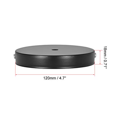 Image of uxcell Retro Light Canopy Kit Wall Sconce Lamp Plate Fixture 120mm 4.7Inch Black 2Pcs