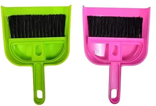 ServEzee Set of 2 Mini Dustpan and Brush Set Hand Broom Cute Little Whisk Dust Pan and Brush Set for Camping,Keyboard,Table,Desk,Window Gaps,Small Messes, Kids,Cat,Dog (Multicolor) (B0C2832ZS5) Amazon Price History, Amazon Price Tracker