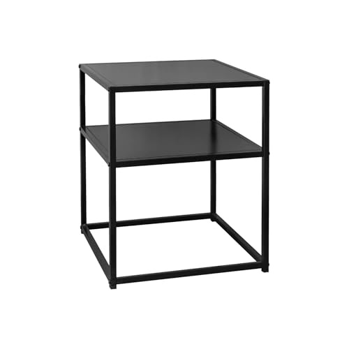 sweeek - Table de Chevet en métal Noir. 1 étagère. Industrielle L 43 x l 40 x H 52cm