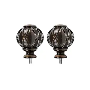 HOTOZON Bronze Replacement Finials for 3/4 & 5/8 Inch Diameter Curtain Rods, Decorative Drapery Rod Finials, Set of 2
