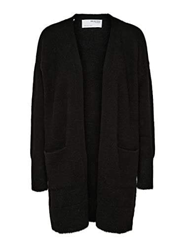 SELECTED FEMME Slflulu New LS Knit Long Cardigan B Noos Suéter, Negro, S para Mujer Cover