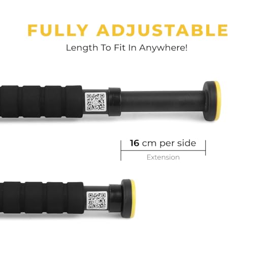 Pull Up Bar Doorway Adjustable Length (63cm-95cm) Hanging Rod Chin Up Bar for Home Workout with Bubble Meter | Door Pullup Exercise Equipment Hanging Rod Capacity 200Kg (1 Year Warranty) 8 31c5TcDb3GL