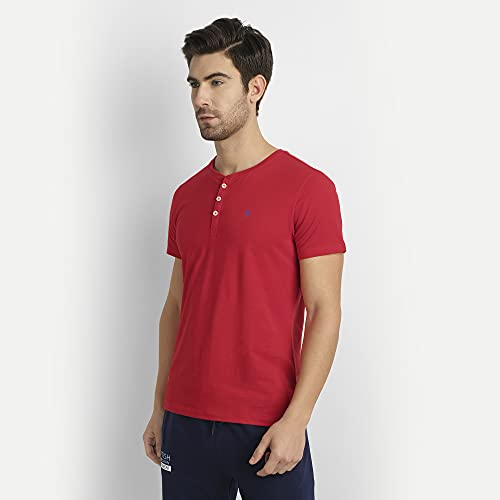 Image of AM SWAN Premium Cotton Half Sleeve Henley T-Shirts