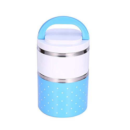 Yosoo Container Bento Box, Soup Thermos Food Jar, conteners lunch Yosoo 1-3 Layers Stainless Steel Thermal Insulated Lunch Box Bento Food Container With Handle (900ml, Blue)