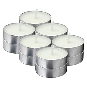 Tribello White Tea Lights Candles – Effortless Elegance & Warmth with Unscented Tealight Candles – 3.5 Hour – Tea Candles for Home, Travel, Events, Relaxation & Emergencies – 12 Small Candles
