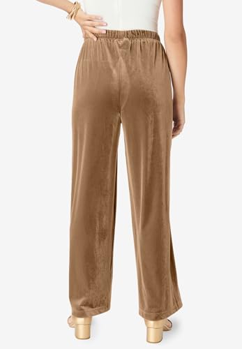 Roaman's Women's Plus Size Wide Leg Velour Pant2