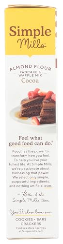 Image of Simple Mills Cocoa Pancake and Waffle Mix, Just add Water, Gluten Free, Paleo Friendly, Breakfast, 10 oz (1 pack)