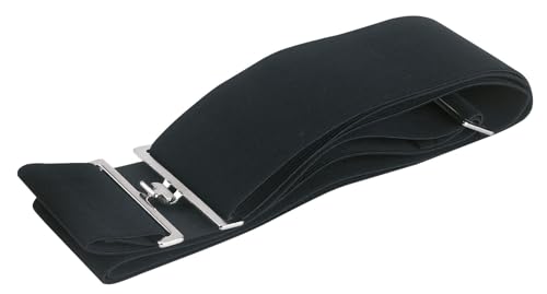 Covalliero Cincha elástica, 8 cm, Negra, 110-250 cm, para Caballo, con Cierre de Charol