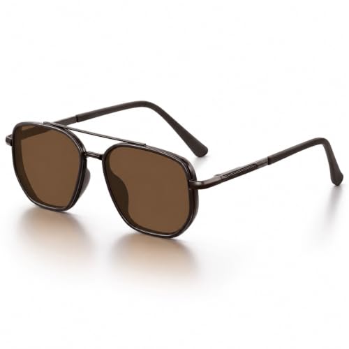 Image of Eiuizah Tangle Free Polarized Square Aviator Sunglasses for Women UV400 | Polarized Aviator Sunglasses Womens with UV Protection Lenses Lightweight Comfort Glare Reduction for Driving Beach Travel