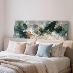 Tableau panoramique vert 20x60cm pour décoration murale de bureau