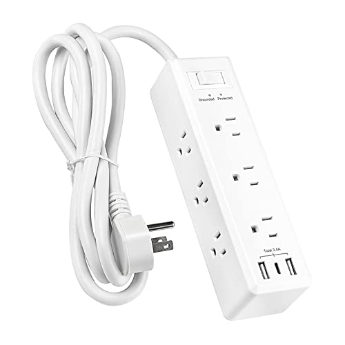 BN-LINK Surge Protector Power Strip with 9 Outlets 2 USB-A 1 USB-C(Total 3.4A), 3-Side Outlet Extender Strip with 5 Ft Extension Cord, Flat Plug, Desktop Charging Station for Travel, Home, Office, 15A