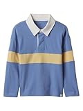 Coups au niveau des hanches GAP T-shirt de rugby V-LS pour bébé garçon, Bleu (Cabana), 3-6 Meses
