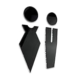 ALÚMADESIGNCO Moderne Pictogramme Toilette Homme & Femme, Signalétique Porte WC, Unisex Panneaux toilettes - Pancarte Salle De Bain - Plaque Hommes Femmes - 14 x 5.2 cm
