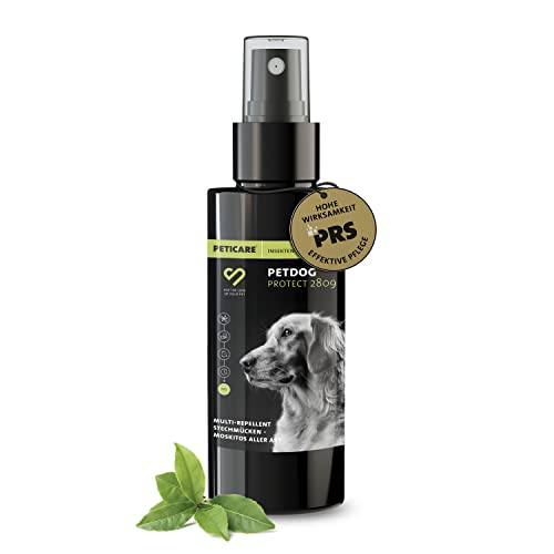 Peticare Spray Multi-Repelente para Perros | Protección Frente a Mosquitos, Mosca Negra, jejenes e Insectos | Acción Prolongada con tecnología PRS® | Aplicación fácil y Uniforme | petDog Protect 2809