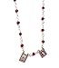 SIFRIMANIA Miraculous Virgin and Divine Mercy Scapular Necklace Red Crystal Handmade Chain (Burgundy)