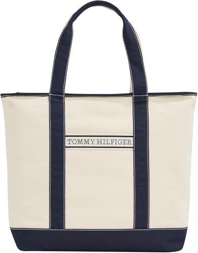 Tommy Hilfiger Bolso Tote Mujer Summer Canvas con asa, Azul (Space Blue), Talla Única