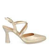 DESIREE - Zapato Salón Tiras Cruzadas Oro - SAGA15 para: Mujer Color: Platino Talla: 37