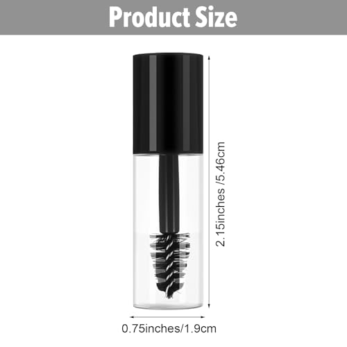 20 PCS Empty Mascara Tube with Eyelash Wand 3ml Mini Empty Mascara Bottles with Brush Rubber Inserts for Castor Oil Small Sample Size Eyelash Growth packing Tube Container for Home and Travel3