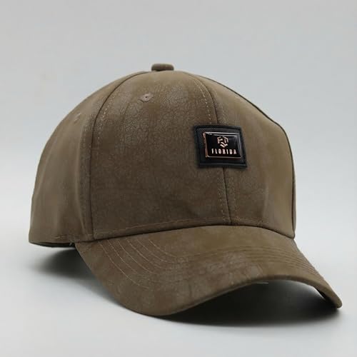 Image of kill off Premium Men's Leather Baseball Cap with Embroidered Patch, Adjustable Fit, Lightweight Comfortable Casual Wear Hat